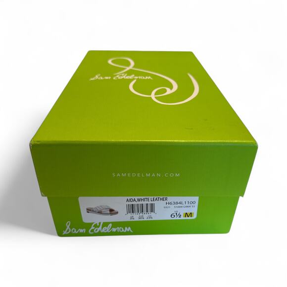 Sam Edelman Aida White Leather Sandals Women’s Size 6.5 New In Box - Picture 8 of 9